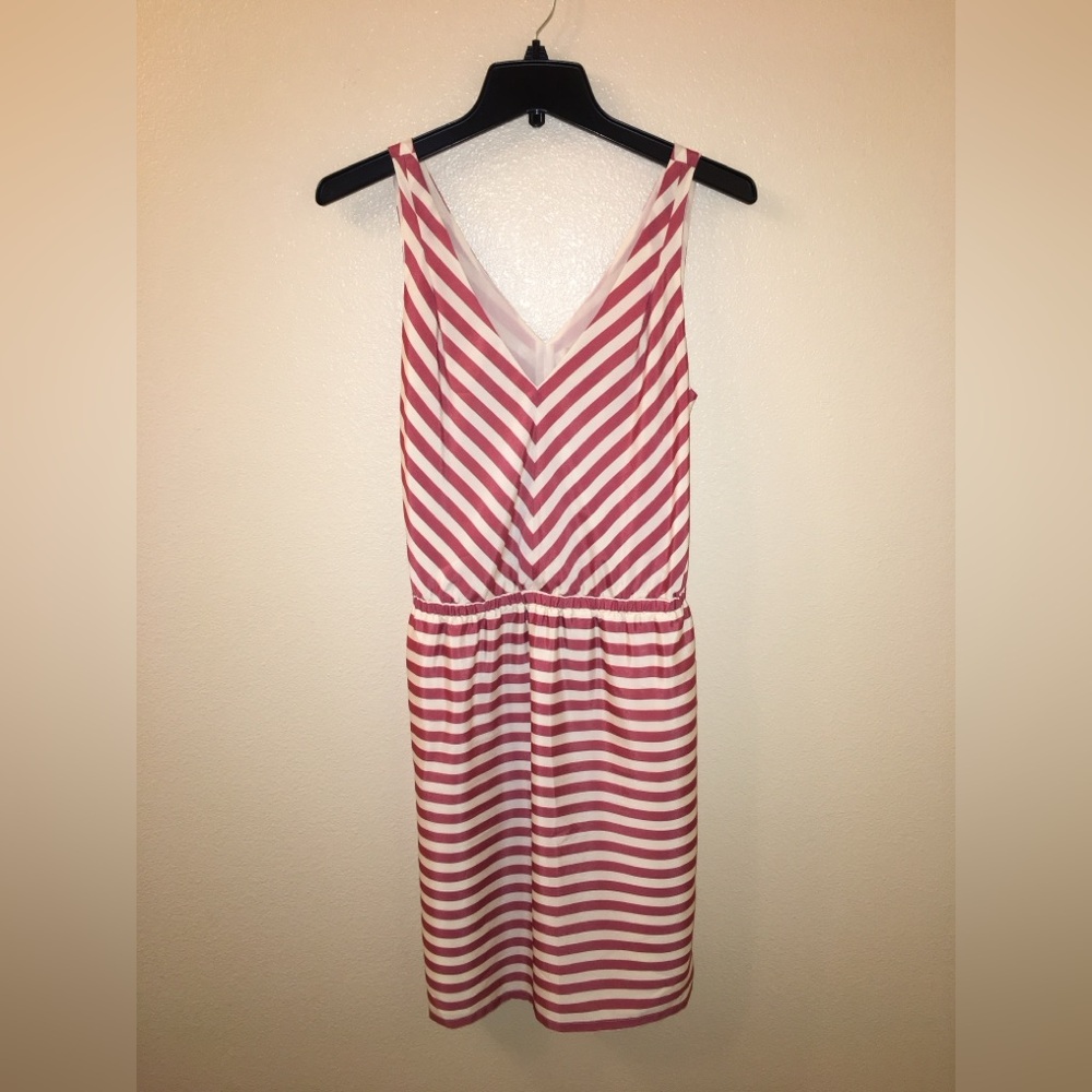 LOFT Pink and White Striped Top